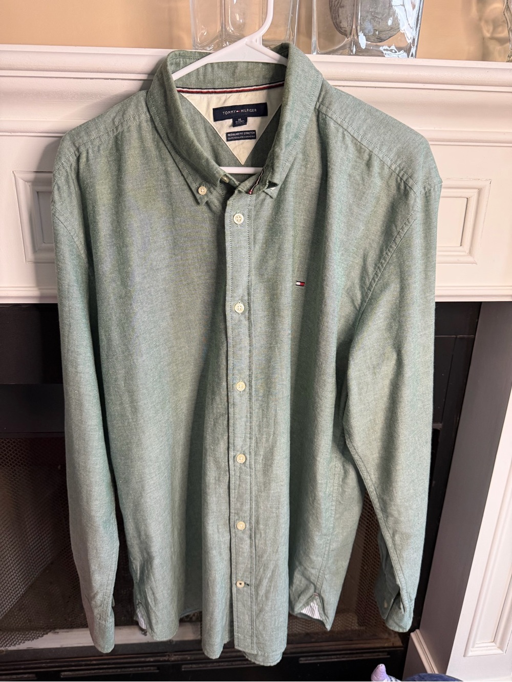 Tommy Hilfiger Men's Mint Green Button-Down Oxford Shirt